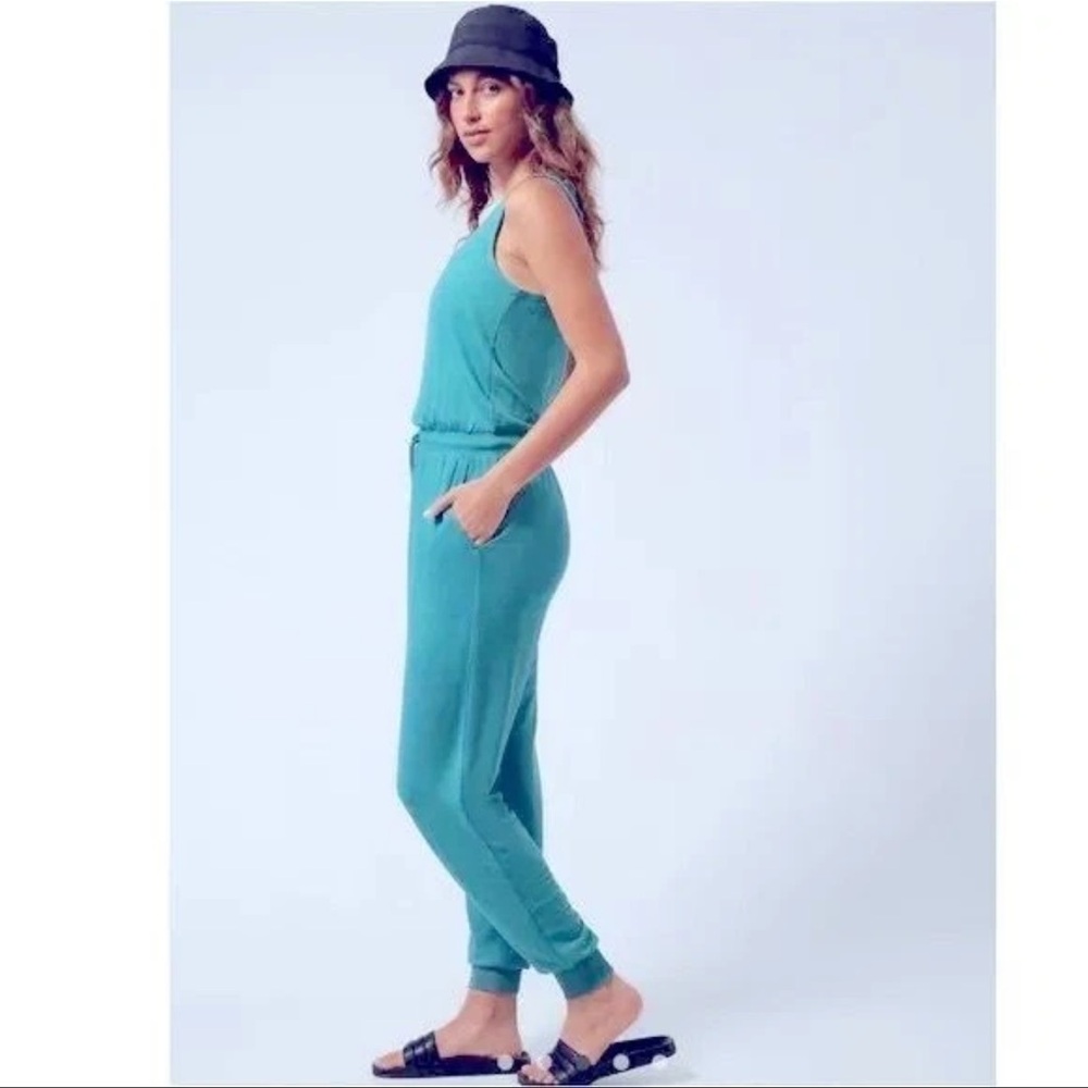 Athleta Teal Sleeveless Jumpsuit